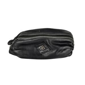 GUCCI VINTAGE BLACK POCHETTE COSMETIC POUCH – MINI HANDBAG – 1970s – RARE DESIGN